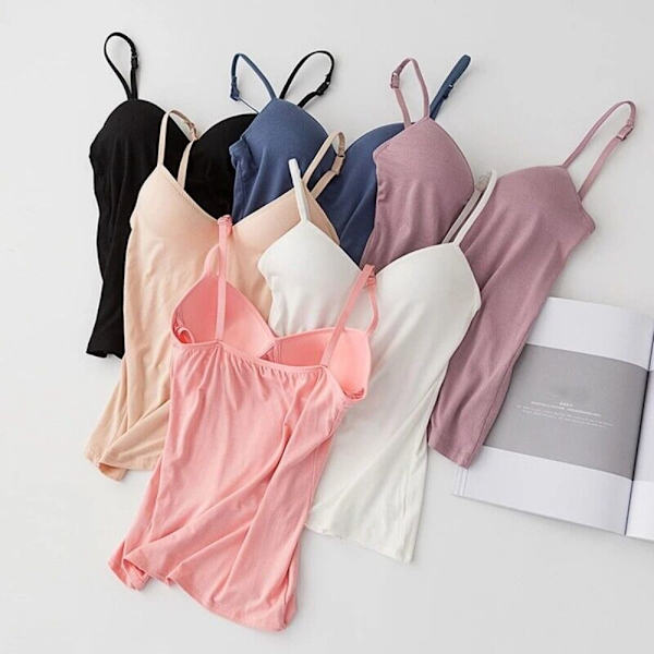 Spaghetti Strap Vest Basic Vest SORT M black M