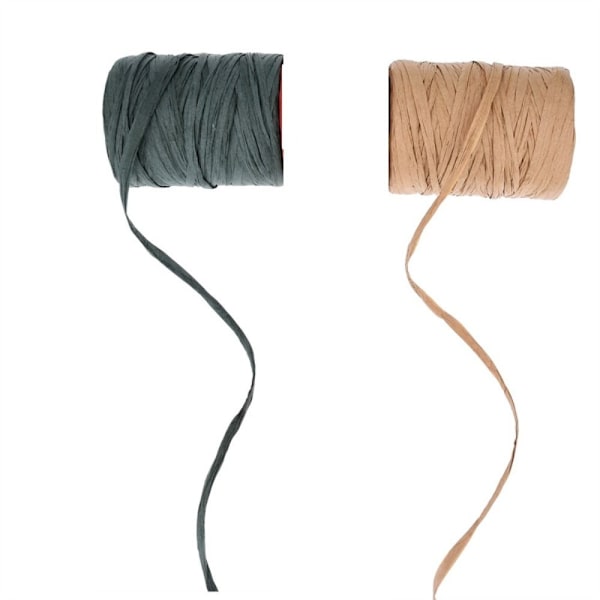 2Rullar Raffia Paper Ribbon Package Craft Ribbon Presentpapper