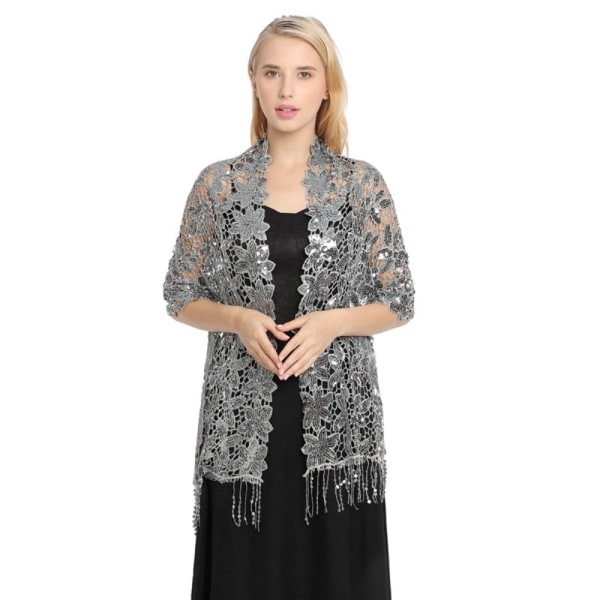 Aftenkjoler Sjal Lady Cape Wraps SORT SØLV SORT SØLV Black Silver