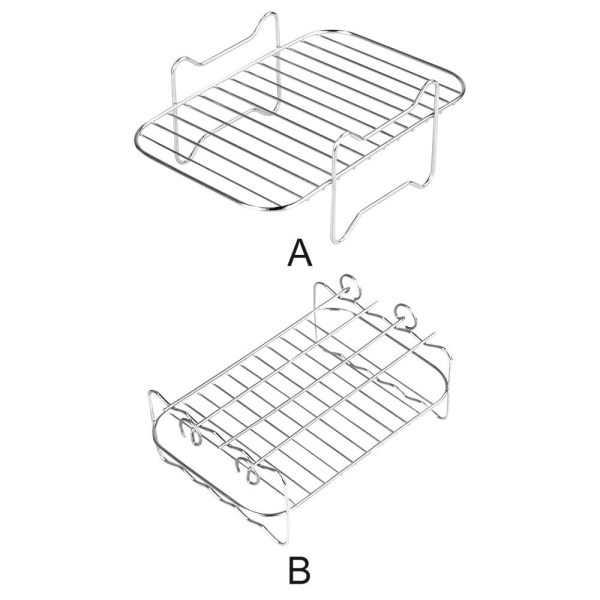 Air Fryer Rack Dobbel kurvgrill i rustfritt stål for Ninja