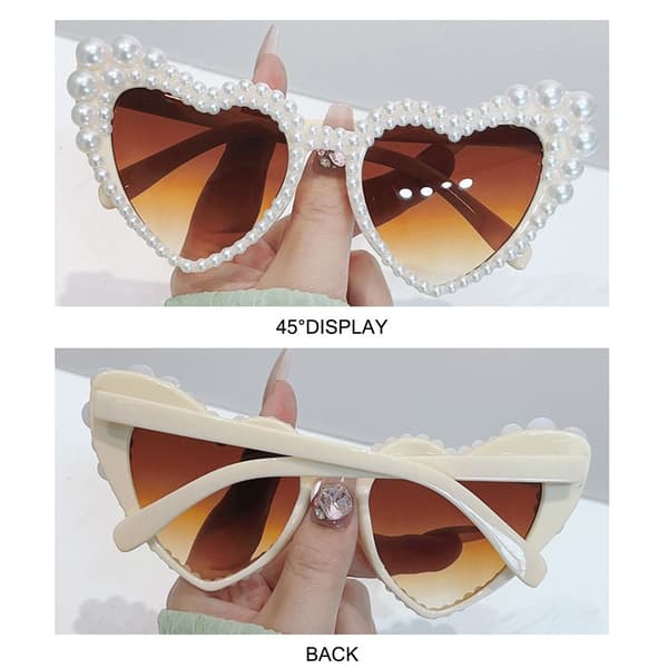 Imitation Pearl Frame Solglasögon Cat Eye Eyewear LEOPARD LEOPARD Leopard