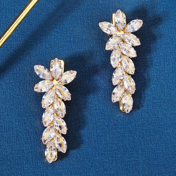 2 st/lot Cubic Zirconia Hårklämmor Strass Hårnålar SILVER silver