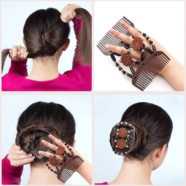 Beaded Double Row Comb Beads Hårkammar 4 4 4