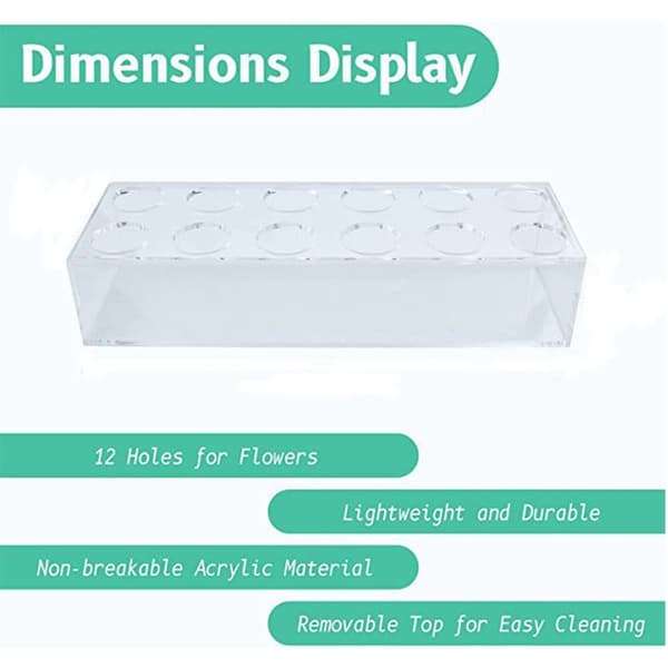 2 stk. Vase, blomstret midtpunkt Clear 2Pcs-2Pcs