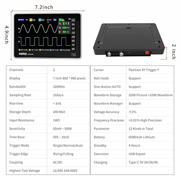 1013D Plus Oscilloscope Tablet Oscilloscope Panel Oscilloscope