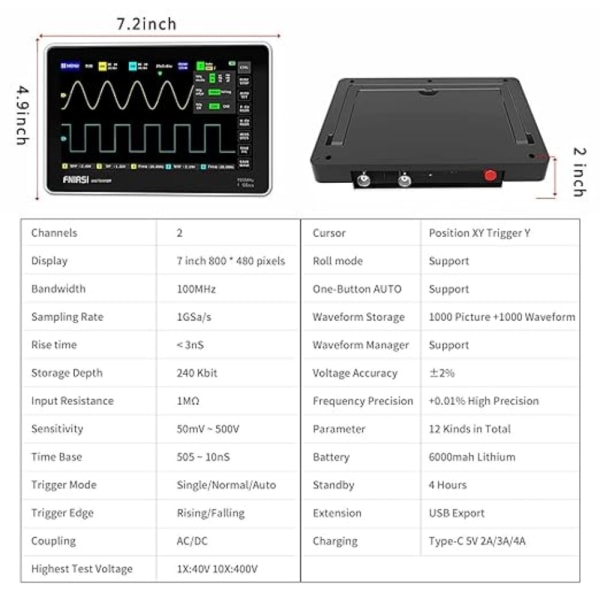 1013D Plus Oscilloskop Tablet Oscilloskop Panel Oscilloskop