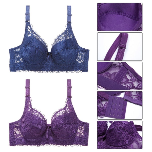 Spets-BH Bygel-BH LILA 85D Purple 85D