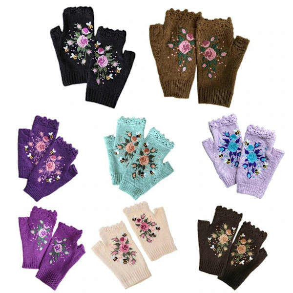 Neulotut Fingerless Gloves Fingerless Gloves TUMMANRUSKEA dark brown