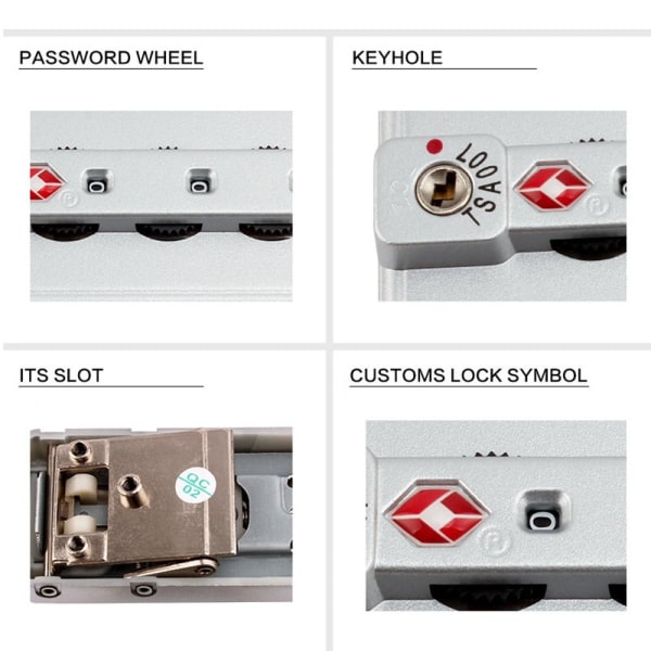 3-siffrigt kombinationslås Customs Password Lock Resväska Bagage