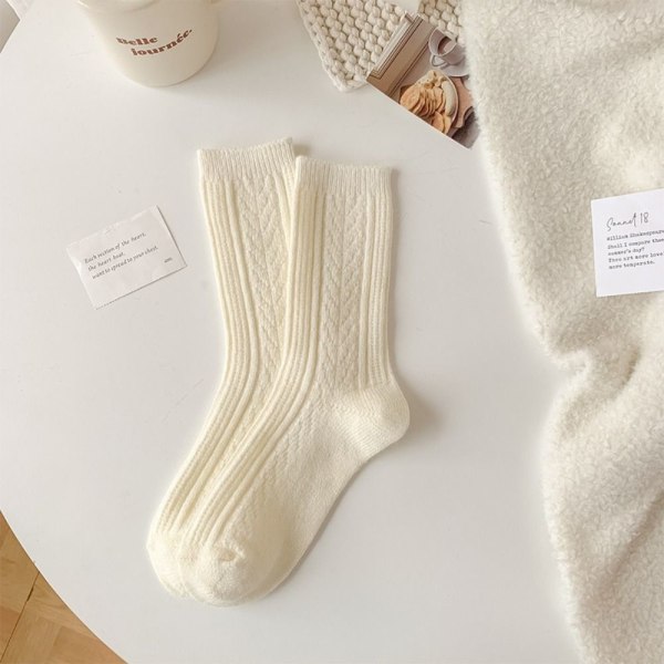 Termiske lange sokker Cashmere ullsokker HVIT white