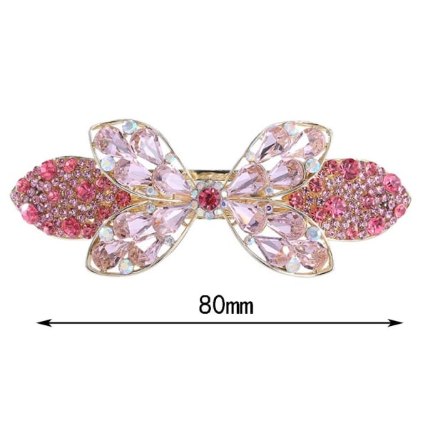 Crystal Butterfly Hårklämmor Hårspännen ROSA Pink