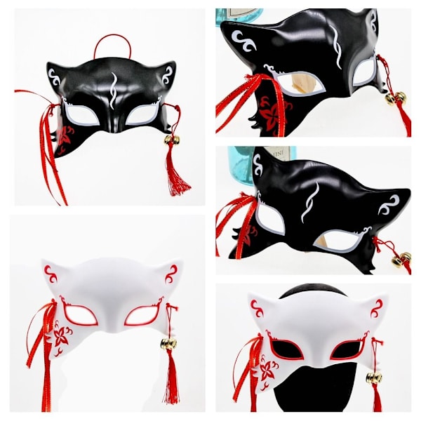 Cosplay Masker Anime Face Cover SVART black