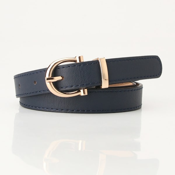 Dame belte skinn belter MARINE BLÅ Navy Blue
