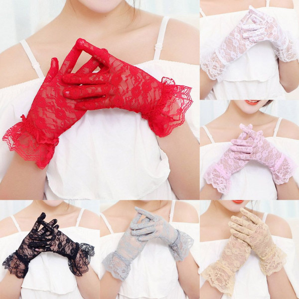 Party Dressy Handskar Spetshandskar RÖDA red