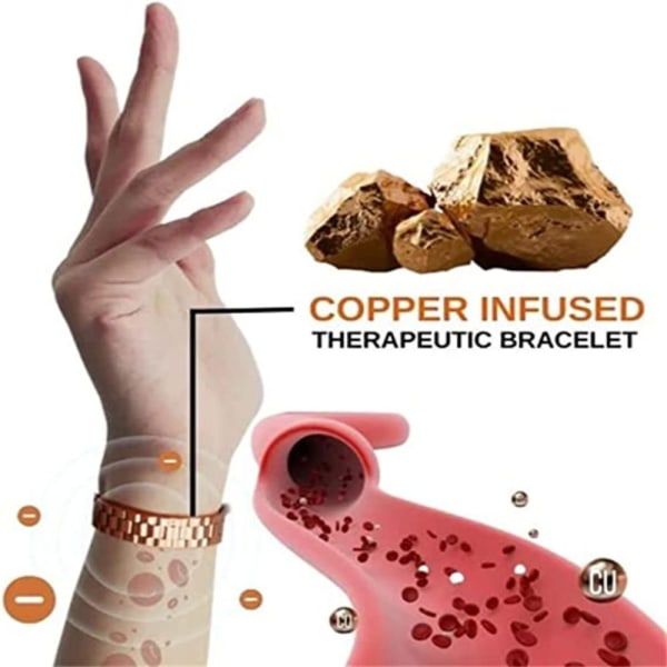 Sukkerkontroll Armbånd Diabetes Relief Armbånd ANTIKK KOBBER Antique Copper