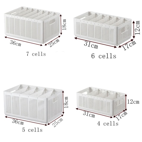 Klær Oppbevaringsboks Undertøy Oppbevaringsskuff 4 CELLER 4 CELLER 4 cells