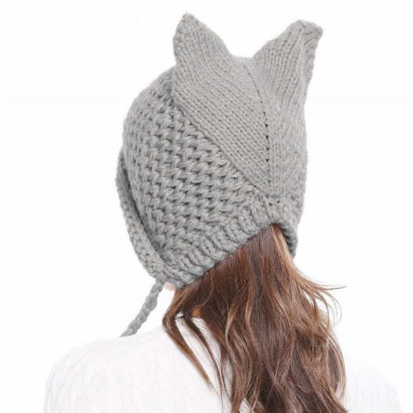 Hæklet Strikket Hue Beanie Hue SORT Black