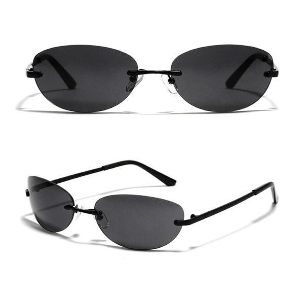Y2K Solbriller Wrap Around SORT SORT Black