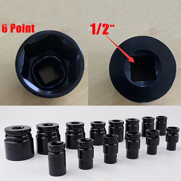 14 STK Shallow Socket Sockets IMPACT Socket Set Nøkkelsokkelsett 14PCS