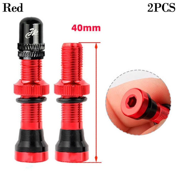1/2 st Schrader A/V-ventiler Amerikansk ventil RÖD 40MM2ST 2ST Red 40mm2pcs-2pcs