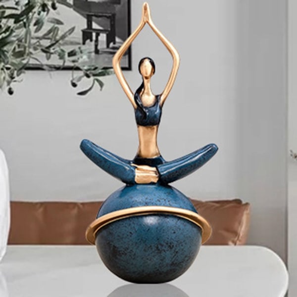 Yogafigurer Yoga Pose-skulpturer BLÅ E E Blue E-E