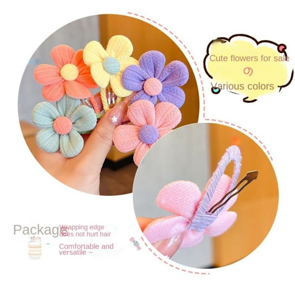 4 Par Stof Blomster Par Clip LILLA Purple