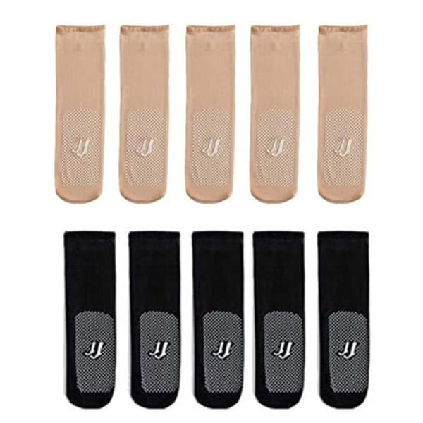 5 Par usynlige krystall silke sokker kortstrømper KAFFE Coffee