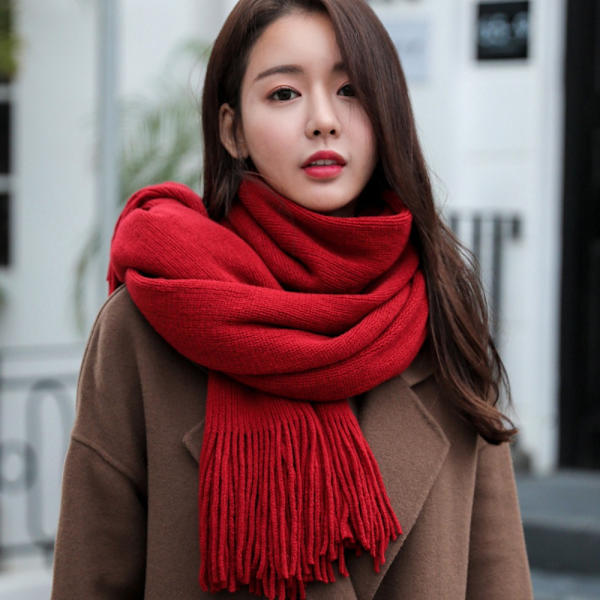 Monipuolinen huivi Student Long Scarf WINE RED wine red