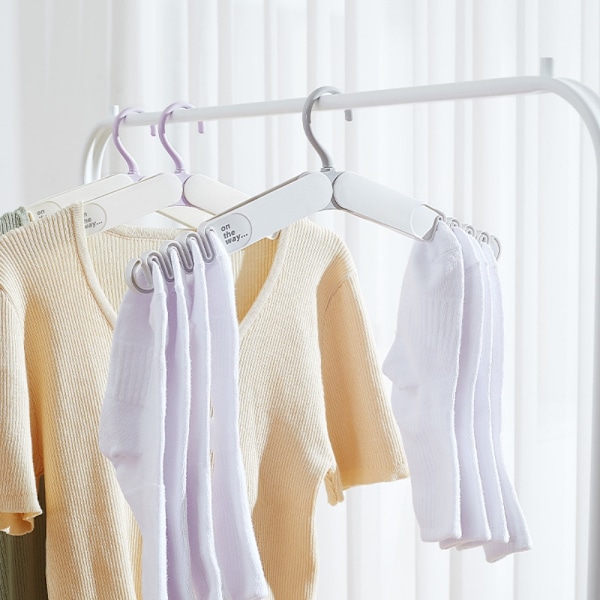 4 STK Sammenfoldelige Tøjbøjler Rejsebøjler Undertøjsholdere Light Gray 4 PCS-4 PCS