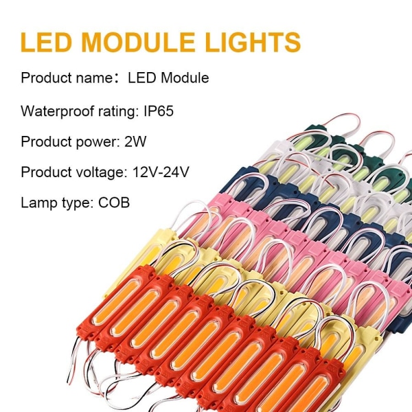 10 kpl LED-moduuli COB Light KELTAINEN 12V KELTAINEN 12V yellow 12V