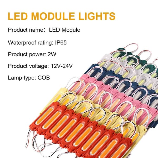 10 stk. LED-modul COB-lys HVIT 24V HVIT 24V white 24V