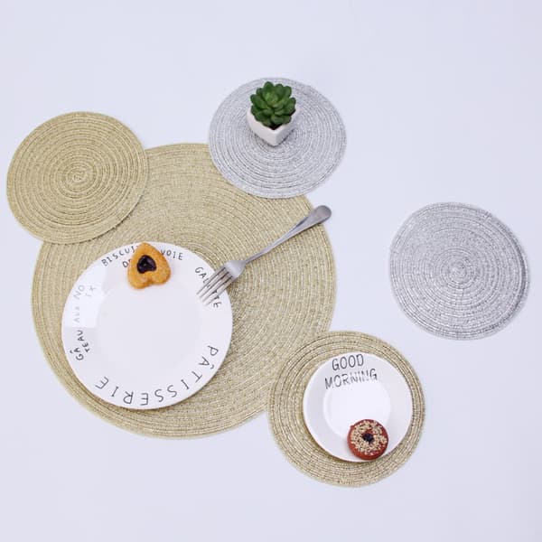 2stk Runde Dekkebrikker Bordmatter KAFFE 2STK-30CM Coffee 2pcs-30cm