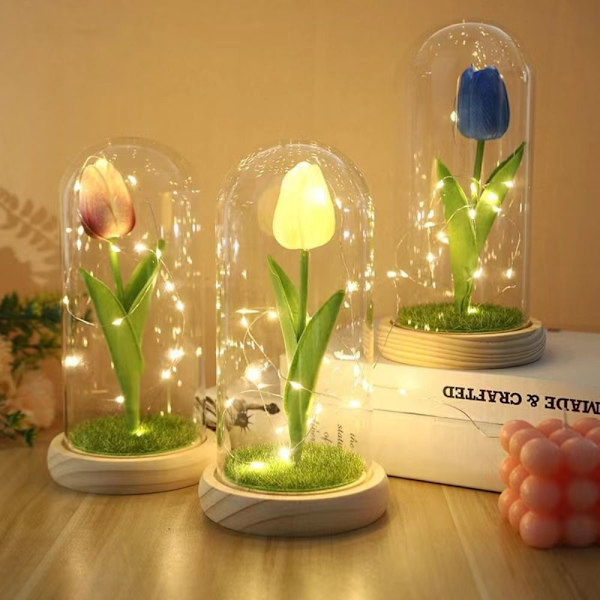 Tulip Night Lights Rose Led BLÅ Blue