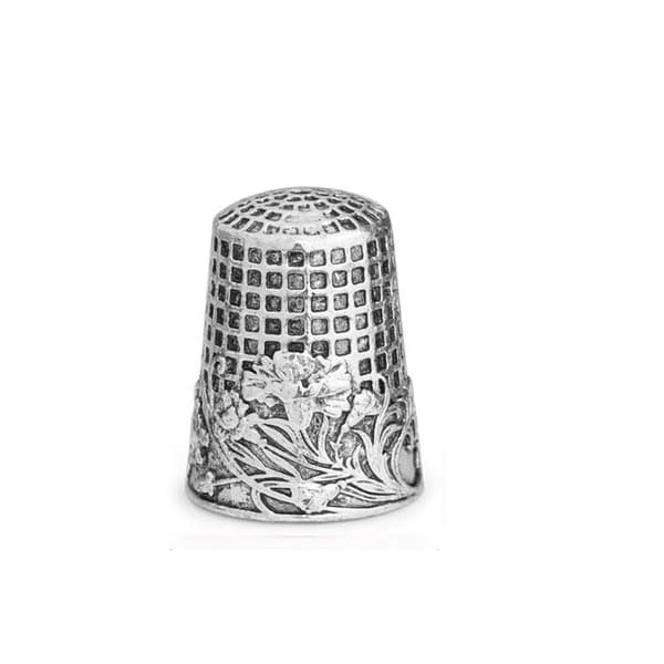 Retro sömnad fingerborg broderi Fingerskydd SILVER SILVER Silver