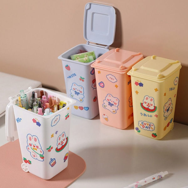 Desktop Bin Mini Roskakori CAN ILMAN TARROT ILMAN White Without Stickers-Without Stickers