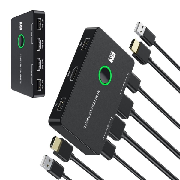 KVM HDMI-kompatibel Switch 2 Port Box USB HDMI BRYTER