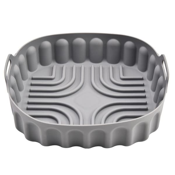 Firkantet silikonegryde til airfryer bagekurv GRÅ 21,5 CM