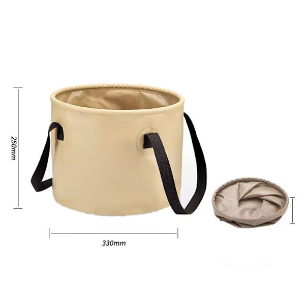 10/20L kokoontaitettava pyöreä ämpäri ulkokäyttöön vaellusmatka, kannettava beige 20L-20L