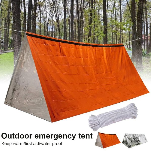 Udendørs bærbar PE Emergency Survival Telt Sovepose orange