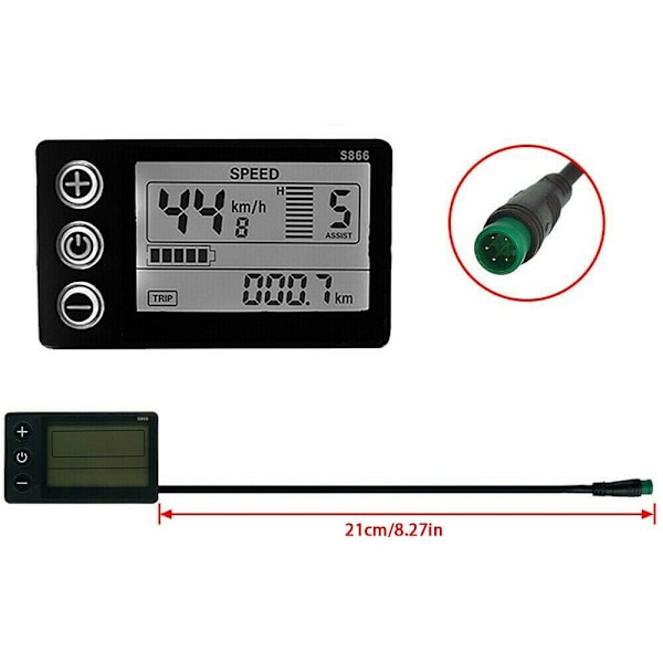 E-cykel LCD Display Scooter Elektrisk Cykel Måler MTB Speedometer