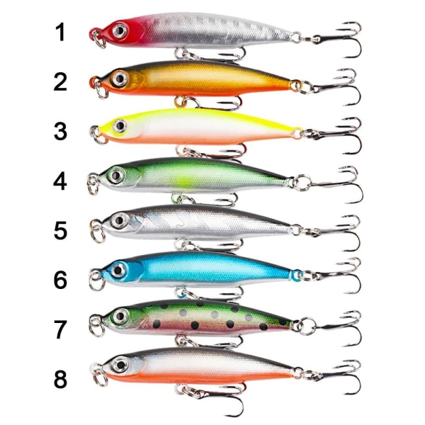 3st Sinking Minnow Wobblers Fiskedrag 6 6 6