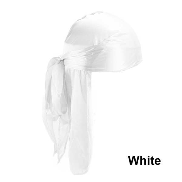 Bandana Silk Durag Pirate Hat VALKOINEN white