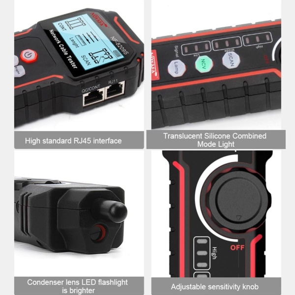 Network Cable Tracker Lan Mål Tester Wiremap Tester