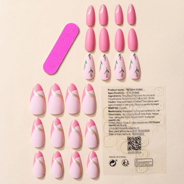 24stk False Nails Long Mandel W632 W632 W632
