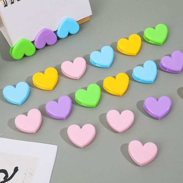 10 STK Noteklips Hjerteklips TRANSPARENT transparent