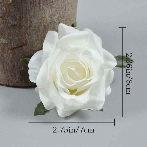 10 kpl Keinotekoisia ruusuja Fake Roses VALKOINEN white