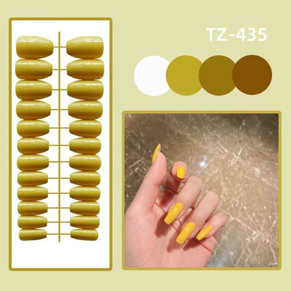 24st Enfärgade falska naglar Balett trapetsformade lösnaglar TZ-435