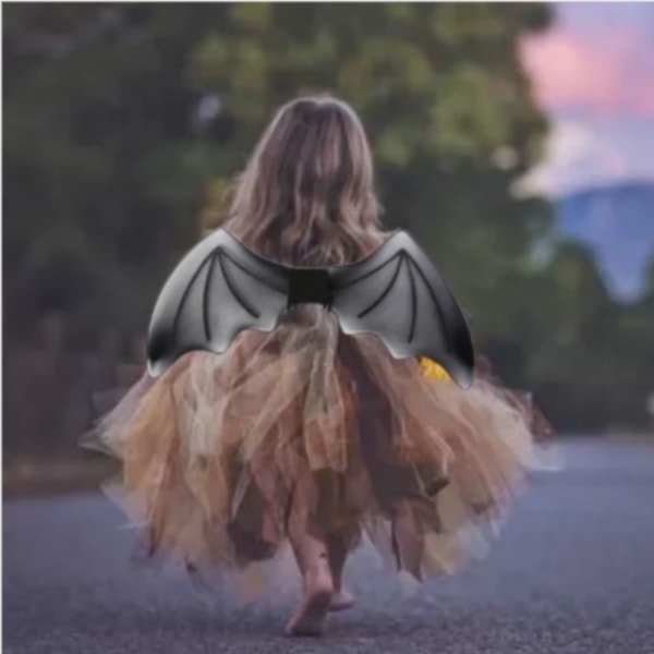 Black Bat Wings Kids Fancy Dress Halloween flaggermus