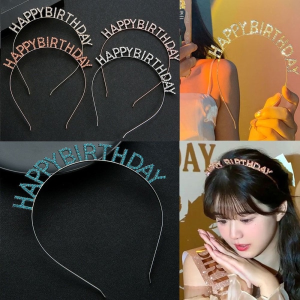 Grattis på födelsedagen Headclip Metal Hårklämmor 3 3 3