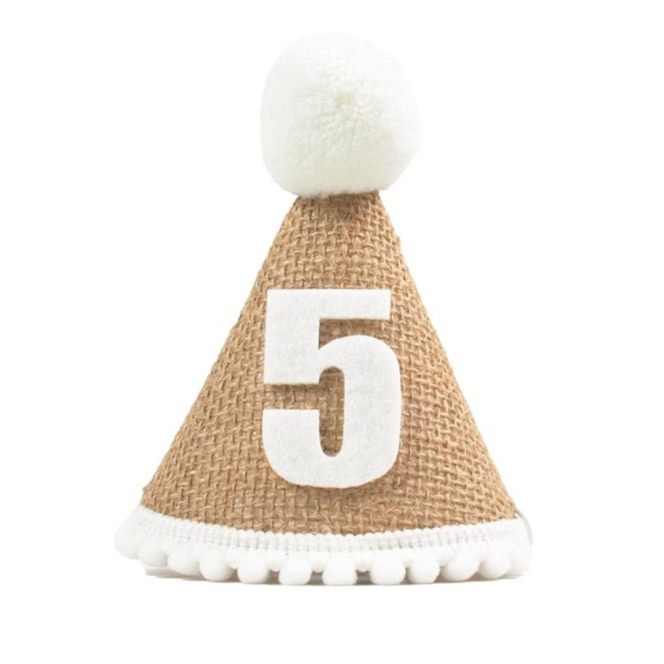 2 Stk Jutehue Baby Shower Hat NO.5 NO.5 No.5